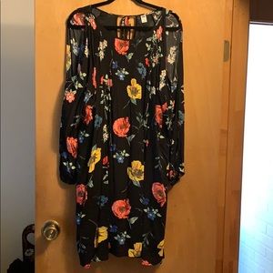 Old Navy dress, black and floral, XXL.